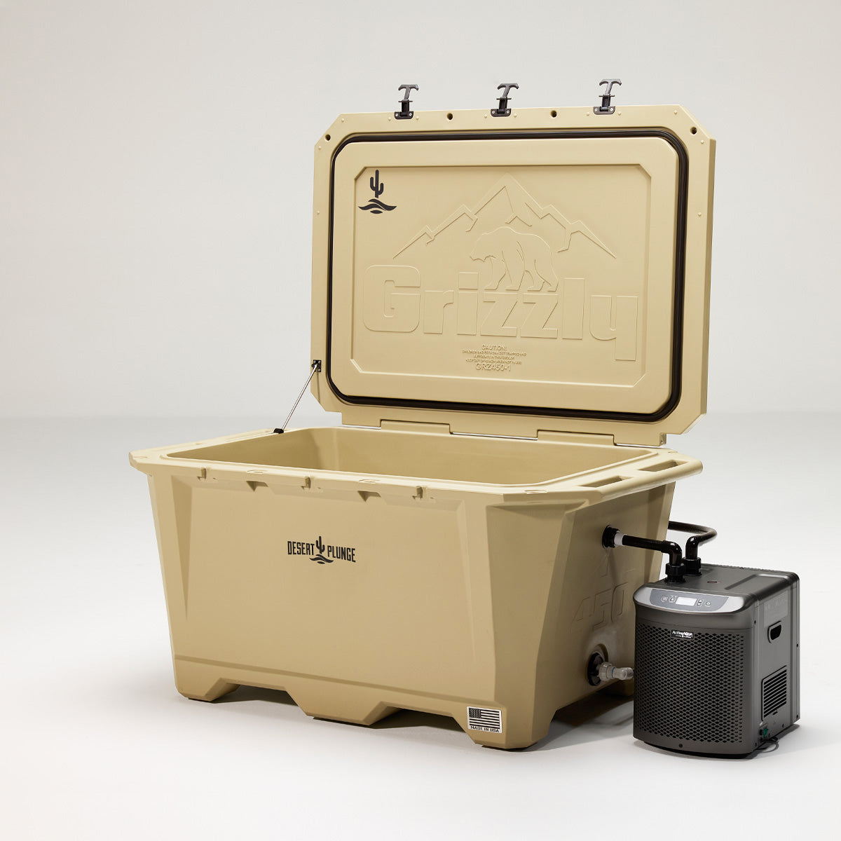 The Wide Grizzly 450 Cold Plunge Tub - 1/4 Horsepower - Tan